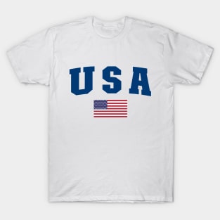 USA Star United States of America with the flag below the text word T-Shirt